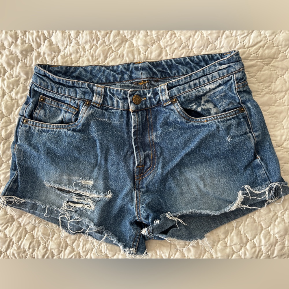 Hand-distressed Vintage Jean Shorts